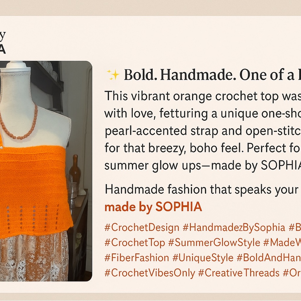 Orange Crochet Tube Top